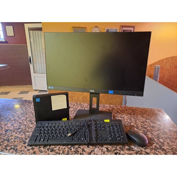 HP Pro mini 260 G9 desktop PC + AOC 22e2umf monitorius + klaviatura/pele